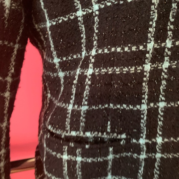 Sag Harbor Size 16 Teal blue & black plaid blazer with sparkle. Gently worn. - Picture 14 of 14